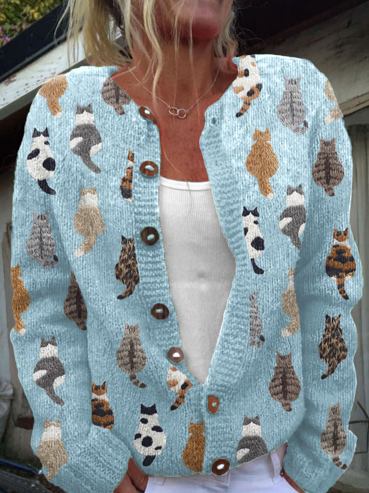 BRAMLEY | The Cat Print Cardigan