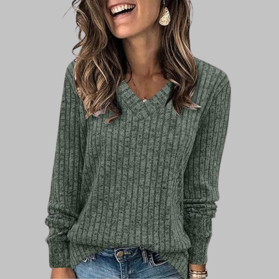 DERI | V-Neck Long Sleeve Top