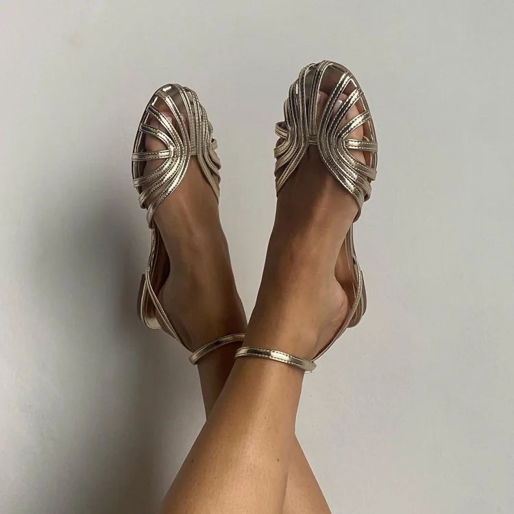 VITTORIA | Gold Jewel Sandals