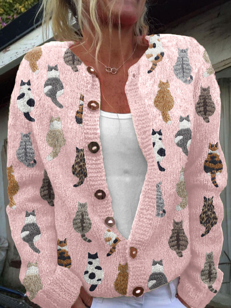 BRAMLEY | The Cat Print Cardigan