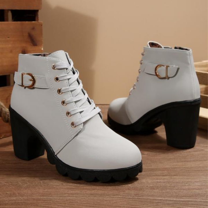KATNI | Chunky Buckle Ankle Boots