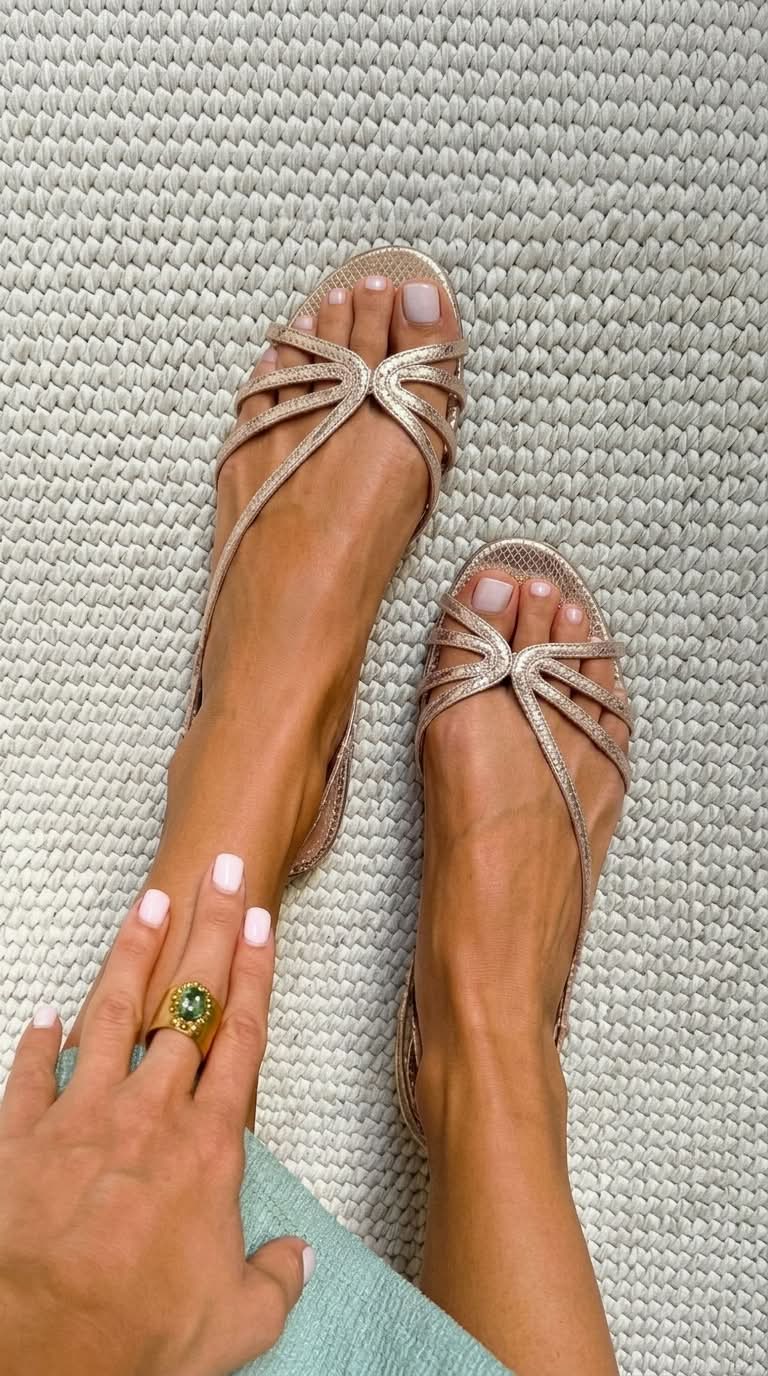 GINEVRA | Golden Sandals Summer Elegance