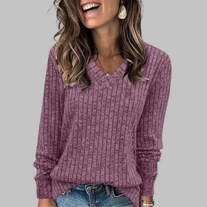 DERI | V-Neck Long Sleeve Top