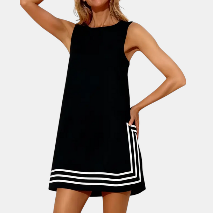 CALINDA | Boho Colourblock Sleeveless Mini Dress