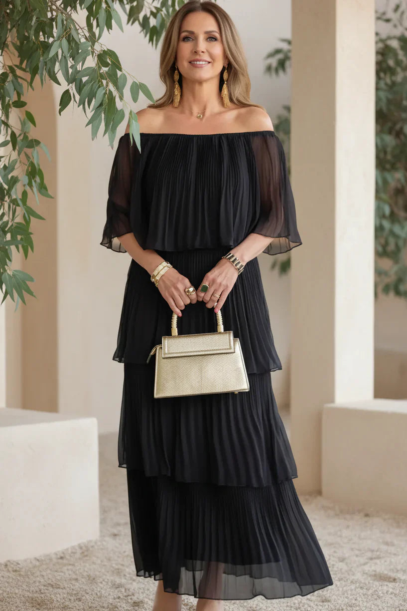 NOIRÉ | Pleated Evening Gown