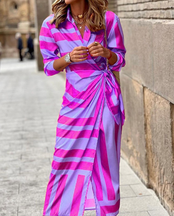 CECILIA | Elegant Striped Dress