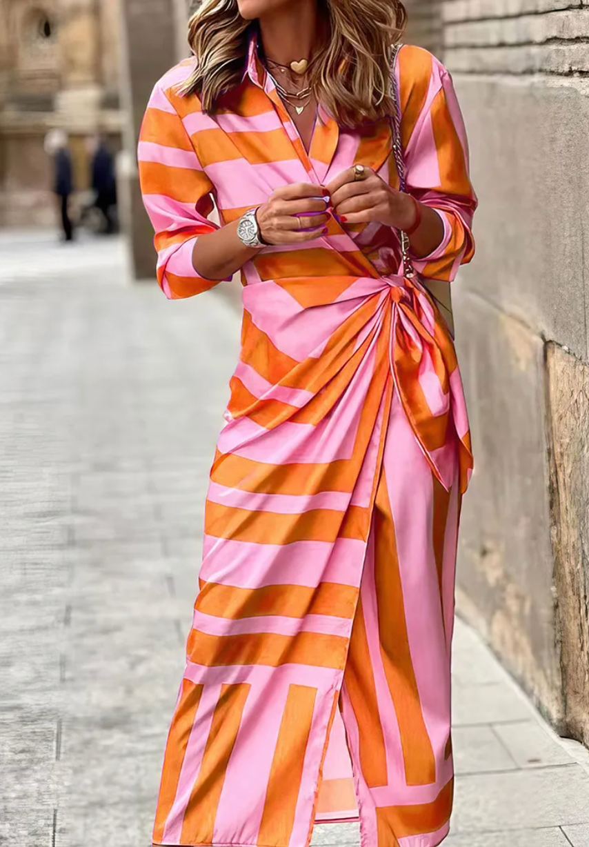 CECILIA | Elegant Striped Dress