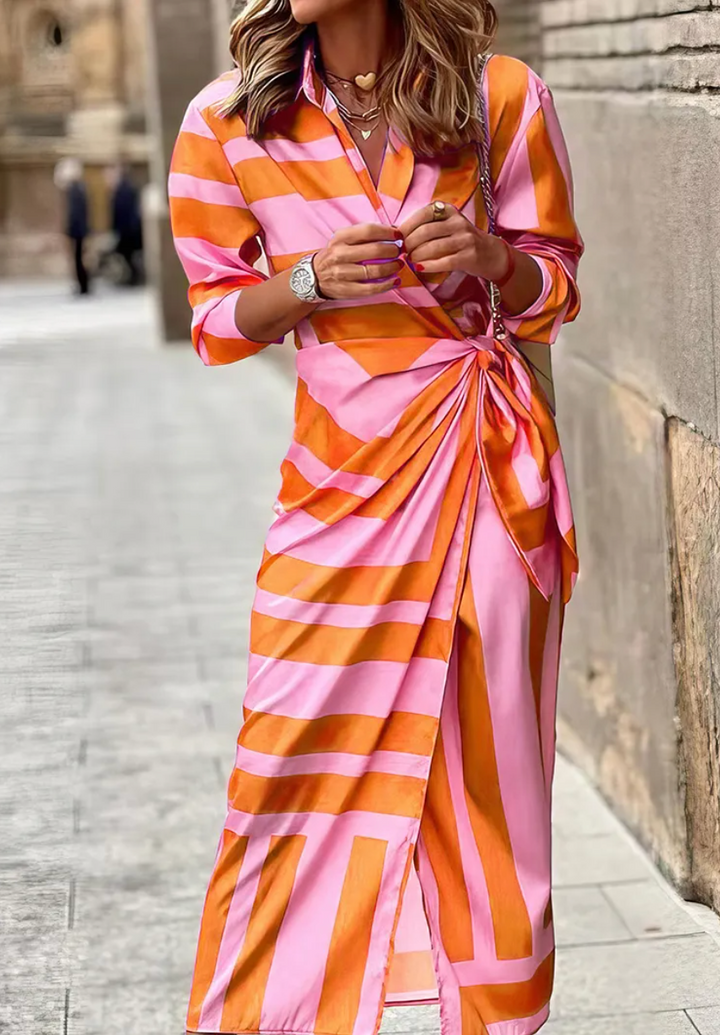 CECILIA | Elegant Striped Dress