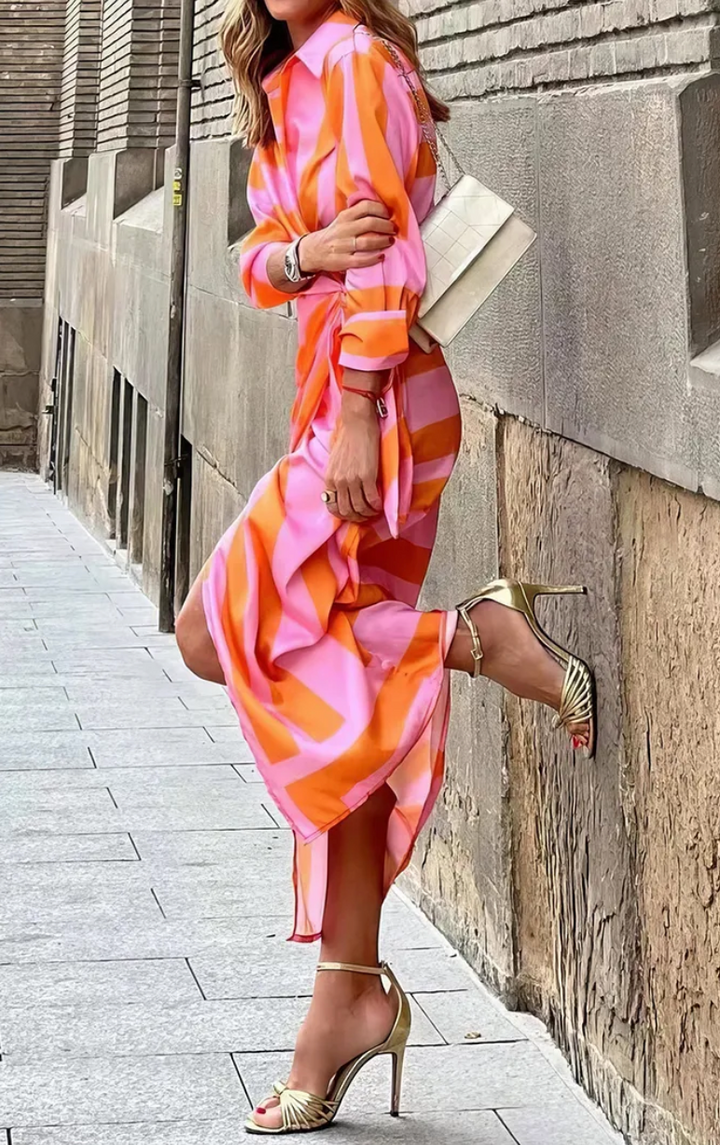 CECILIA | Elegant Striped Dress