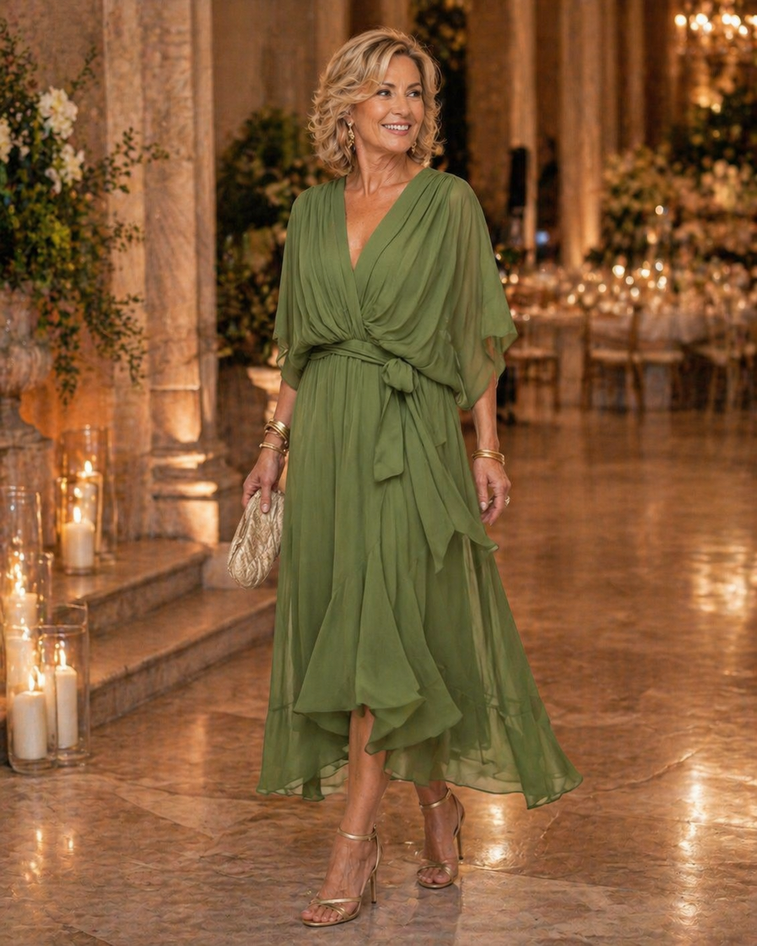 MONICA | Elegant V-Neck Dress