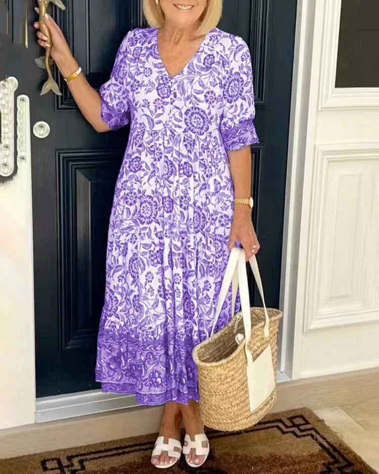 KEISHA | Graceful V-Neck Floral